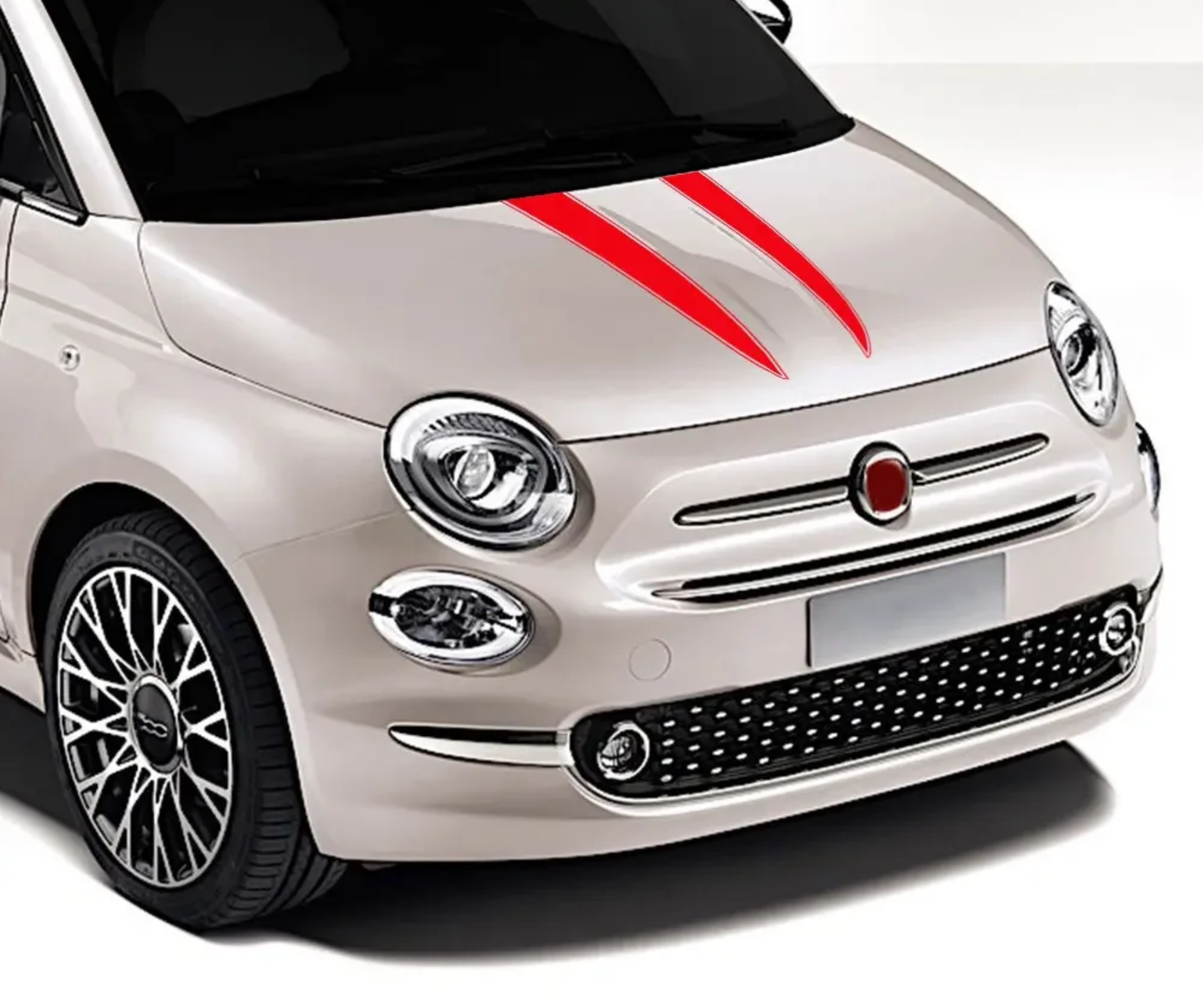 Bande Autocollant Personnalisé pour Capot FIAT 500 - Design Sportif - Accessoires Fiat 500 - Image 2