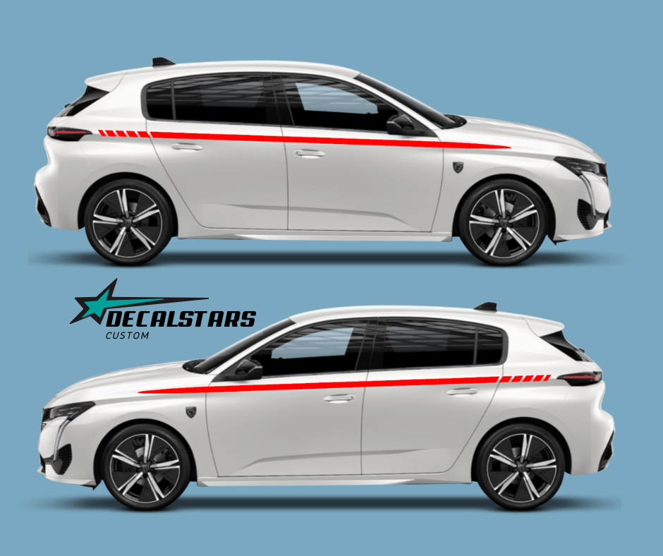 Autocollant Voiture Peugeot 308 Algerie - Bandes Latérale Pour Portes Peugeot 308 - Accessoires Auto Originale pour Peugeot 308 Algerie - Image 2