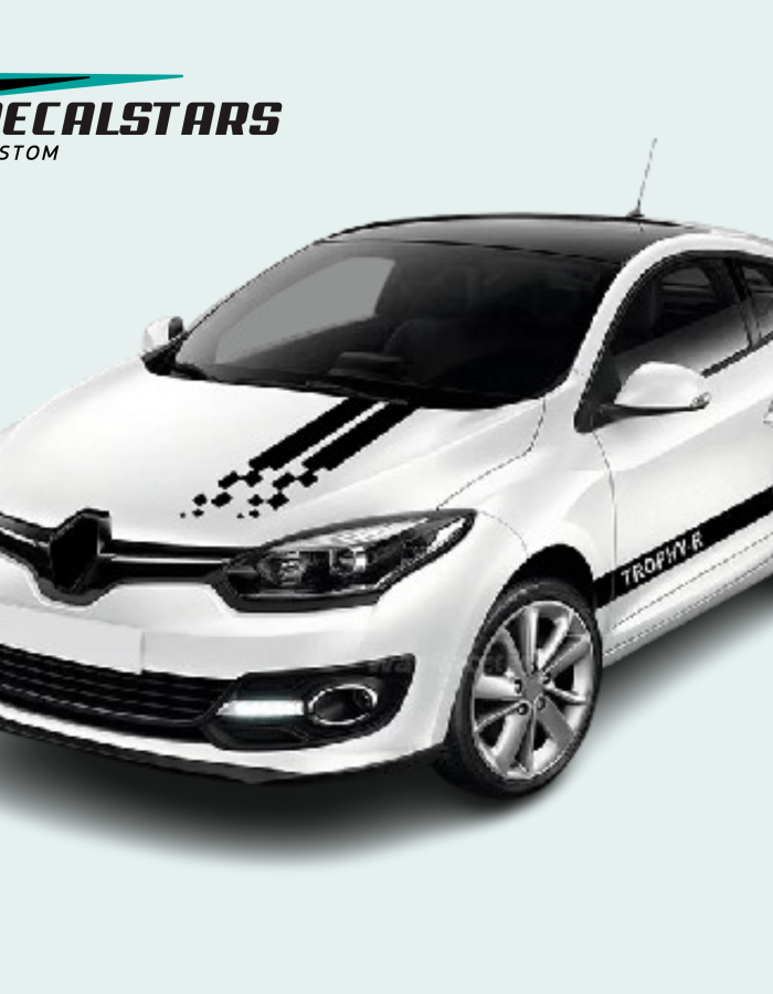 Autocollant pour Voiture Renault Megane – Kit 3 Pièces Capot Et Portes – Accessoires Auto Algerie